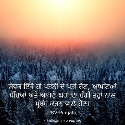 Picture 03 - 1 ਤਿਮੋਥਿਉਸ 3:12 PANIRV - ਸੇਵਕ ਇੱਕੋ ਹੀ ਪਤਨੀ - Bible Verse Picture
