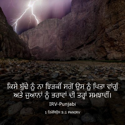 Picture 03 - 1 ਤਿਮੋਥਿਉਸ 5:1 PANIRV - ਕਿਸੇ ਬੁੱਢੇ ਨੂੰ ਨਾ - Bible Verse Picture