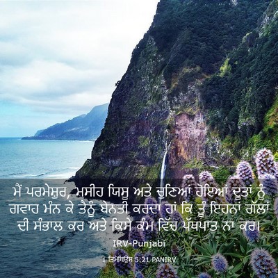 Picture 03 - 1 ਤਿਮੋਥਿਉਸ 5:21 PANIRV - ਮੈਂ ਪਰਮੇਸ਼ੁਰ, ਮਸੀਹ - Bible Verse Picture
