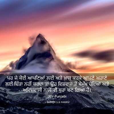 Picture 03 - 1 ਤਿਮੋਥਿਉਸ 5:8 PANIRV - ਪਰ ਜੇ ਕੋਈ ਆਪਣਿਆਂ ਲਈ - Bible Verse Picture