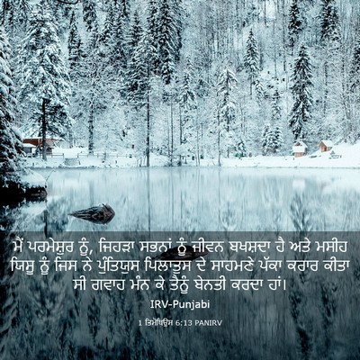 Picture 03 - 1 ਤਿਮੋਥਿਉਸ 6:13 PANIRV - ਮੈਂ ਪਰਮੇਸ਼ੁਰ ਨੂੰ, - Bible Verse Picture