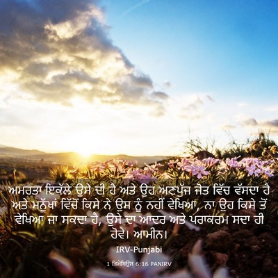Picture 03 - 1 ਤਿਮੋਥਿਉਸ 6:16 PANIRV - ਅਮਰਤਾ ਇਕੱਲੇ ਉਸੇ ਦੀ - Bible Verse Picture