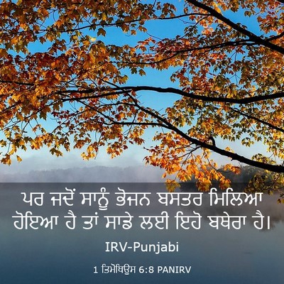 Picture 03 - 1 ਤਿਮੋਥਿਉਸ 6:8 PANIRV - ਪਰ ਜਦੋਂ ਸਾਨੂੰ ਭੋਜਨ - Bible Verse Picture