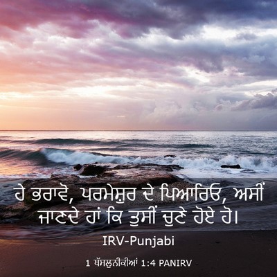 Picture 03 - 1 ਥੱਸਲੁਨੀਕੀਆਂ 1:4 PANIRV - ਹੇ ਭਰਾਵੋ, ਪਰਮੇਸ਼ੁਰ - Bible Verse Picture