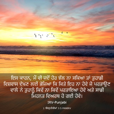 Picture 03 - 1 ਥੱਸਲੁਨੀਕੀਆਂ 3:5 PANIRV - ਇਸ ਕਾਰਨ, ਮੈਂ ਵੀ - Bible Verse Picture