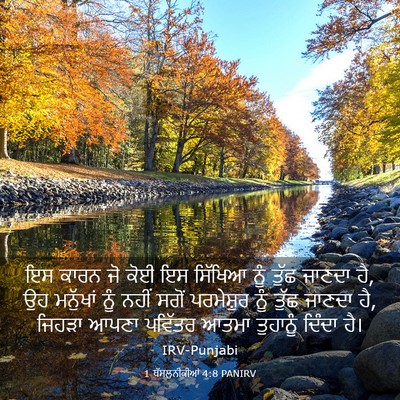 Picture 03 - 1 ਥੱਸਲੁਨੀਕੀਆਂ 4:8 PANIRV - ਇਸ ਕਾਰਨ ਜੋ ਕੋਈ ਇਸ - Bible Verse Picture