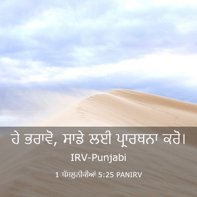 Picture 03 - 1 ਥੱਸਲੁਨੀਕੀਆਂ 5:25 PANIRV - ਹੇ ਭਰਾਵੋ, ਸਾਡੇ ਲਈ - Bible Verse Picture