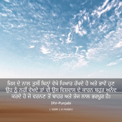 Picture 03 - 1 ਪਤਰਸ 1:8 PANIRV - ਜਿਸ ਦੇ ਨਾਲ ਤੁਸੀਂ - Bible Verse Picture
