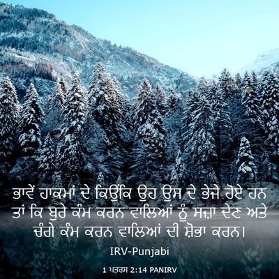 Picture 03 - 1 ਪਤਰਸ 2:14 PANIRV - ਭਾਵੇਂ ਹਾਕਮਾਂ ਦੇ - Bible Verse Picture