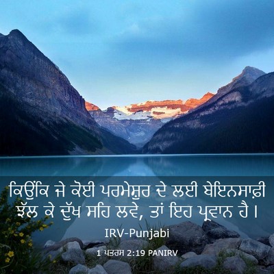 Picture 03 - 1 ਪਤਰਸ 2:19 PANIRV - ਕਿਉਂਕਿ ਜੇ ਕੋਈ - Bible Verse Picture