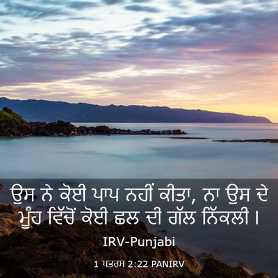 Picture 03 - 1 ਪਤਰਸ 2:22 PANIRV - ਉਸ ਨੇ ਕੋਈ ਪਾਪ ਨਹੀਂ - Bible Verse Picture