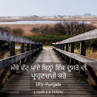 Picture 03 - 1 ਪਤਰਸ 4:9 PANIRV - ਮੱਥੇ ਵੱਟ ਪਾਏ - Bible Verse Picture