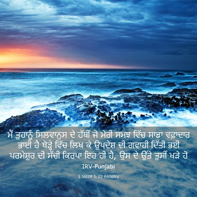 Picture 03 - 1 ਪਤਰਸ 5:12 PANIRV - ਮੈਂ ਤੁਹਾਨੂੰ - Bible Verse Picture