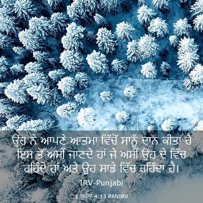 Picture 03 - 1 ਯੂਹੰਨਾ 4:13 PANIRV - ਉਹ ਨੇ ਆਪਣੇ ਆਤਮਾ - Bible Verse Picture