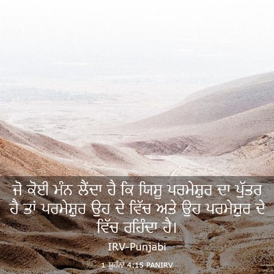 Picture 03 - 1 ਯੂਹੰਨਾ 4:15 PANIRV - ਜੋ ਕੋਈ ਮੰਨ ਲੈਂਦਾ ਹੈ - Bible Verse Picture
