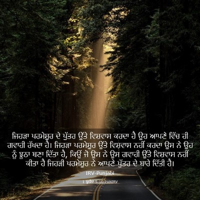 Picture 03 - 1 ਯੂਹੰਨਾ 5:10 PANIRV - ਜਿਹੜਾ ਪਰਮੇਸ਼ੁਰ ਦੇ - Bible Verse Picture
