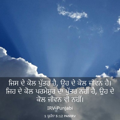 Picture 03 - 1 ਯੂਹੰਨਾ 5:12 PANIRV - ਜਿਸ ਦੇ ਕੋਲ ਪੁੱਤਰ - Bible Verse Picture
