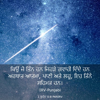 Picture 03 - 1 ਯੂਹੰਨਾ 5:8 PANIRV - ਕਿਉਂ ਜੋ ਤਿੰਨ ਹਨ - Bible Verse Picture