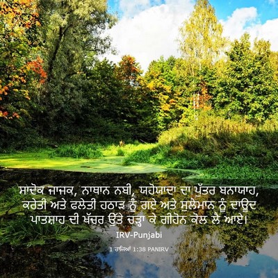 Picture 03 - 1 ਰਾਜਿਆਂ 1:38 PANIRV - ਸਾਦੋਕ ਜਾਜਕ, ਨਾਥਾਨ - Bible Verse Picture