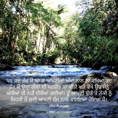 Picture 03 - 1 ਰਾਜਿਆਂ 10:7 PANIRV - ਪਰ ਜਦ ਤੱਕ ਮੈਂ ਆ ਕੇ - Bible Verse Picture