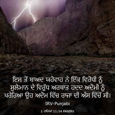 Picture 03 - 1 ਰਾਜਿਆਂ 11:14 PANIRV - ਇਸ ਤੋਂ ਬਾਅਦ ਯਹੋਵਾਹ - Bible Verse Picture