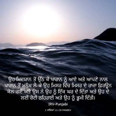 Picture 03 - 1 ਰਾਜਿਆਂ 11:18 PANIRV - ਉਹ ਮਿਦਯਾਨ ਤੋਂ ਉੱਠ - Bible Verse Picture