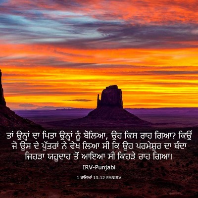 Picture 03 - 1 ਰਾਜਿਆਂ 13:12 PANIRV - ਤਾਂ ਉਨ੍ਹਾਂ ਦਾ ਪਿਤਾ - Bible Verse Picture
