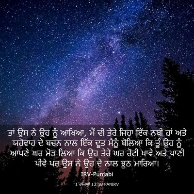 Picture 03 - 1 ਰਾਜਿਆਂ 13:18 PANIRV - ਤਾਂ ਉਸ ਨੇ ਉਹ ਨੂੰ - Bible Verse Picture