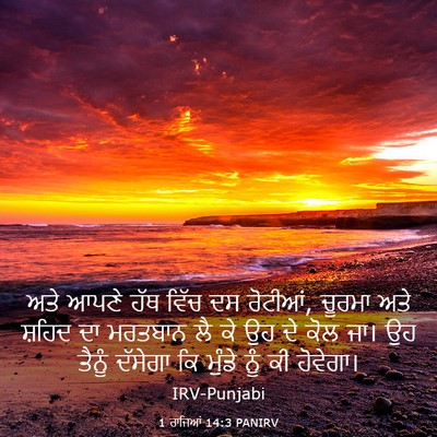 Picture 03 - 1 ਰਾਜਿਆਂ 14:3 PANIRV - ਅਤੇ ਆਪਣੇ ਹੱਥ ਵਿੱਚ - Bible Verse Picture