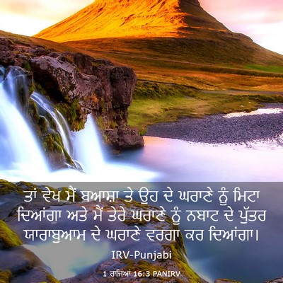 Picture 03 - 1 ਰਾਜਿਆਂ 16:3 PANIRV - ਤਾਂ ਵੇਖ ਮੈਂ ਬਆਸ਼ਾ - Bible Verse Picture