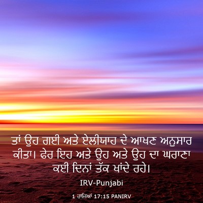 Picture 03 - 1 ਰਾਜਿਆਂ 17:15 PANIRV - ਤਾਂ ਉਹ ਗਈ ਅਤੇ - Bible Verse Picture