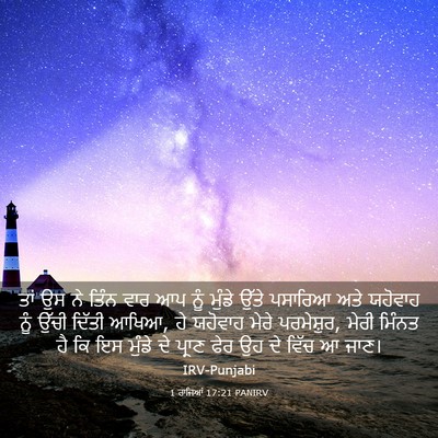 Picture 03 - 1 ਰਾਜਿਆਂ 17:21 PANIRV - ਤਾਂ ਉਸ ਨੇ ਤਿੰਨ ਵਾਰ - Bible Verse Picture