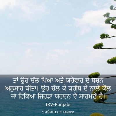 Picture 03 - 1 ਰਾਜਿਆਂ 17:5 PANIRV - ਤਾਂ ਉਹ ਚੱਲ ਪਿਆ ਅਤੇ - Bible Verse Picture