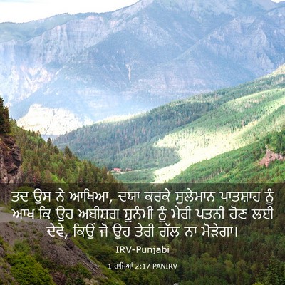 Picture 03 - 1 ਰਾਜਿਆਂ 2:17 PANIRV - ਤਦ ਉਸ ਨੇ ਆਖਿਆ, ਦਯਾ - Bible Verse Picture