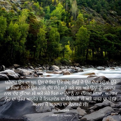 Picture 03 - 1 ਰਾਜਿਆਂ 2:32 PANIRV - ਯਹੋਵਾਹ ਉਸ ਦਾ ਖ਼ੂਨ - Bible Verse Picture