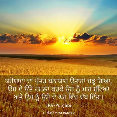 Picture 03 - 1 ਰਾਜਿਆਂ 2:34 PANIRV - ਯਹੋਯਾਦਾ ਦਾ ਪੁੱਤਰ - Bible Verse Picture