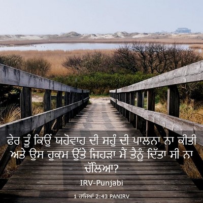 Picture 03 - 1 ਰਾਜਿਆਂ 2:43 PANIRV - ਫੇਰ ਤੂੰ ਕਿਉਂ - Bible Verse Picture