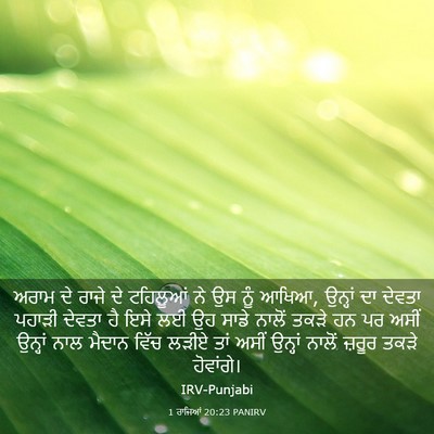 Picture 03 - 1 ਰਾਜਿਆਂ 20:23 PANIRV - ਅਰਾਮ ਦੇ ਰਾਜੇ ਦੇ - Bible Verse Picture