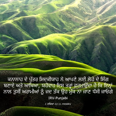 Picture 03 - 1 ਰਾਜਿਆਂ 22:11 PANIRV - ਕਨਾਨਾਹ ਦੇ ਪੁੱਤਰ - Bible Verse Picture
