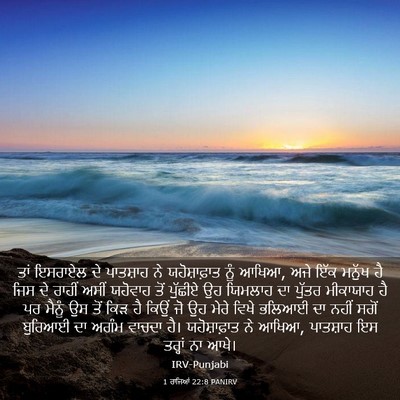 Picture 03 - 1 ਰਾਜਿਆਂ 22:8 PANIRV - ਤਾਂ ਇਸਰਾਏਲ ਦੇ - Bible Verse Picture