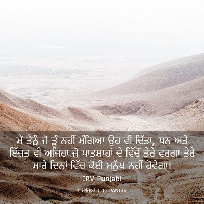 Picture 03 - 1 ਰਾਜਿਆਂ 3:13 PANIRV - ਮੈਂ ਤੈਨੂੰ ਜੋ ਤੂੰ - Bible Verse Picture