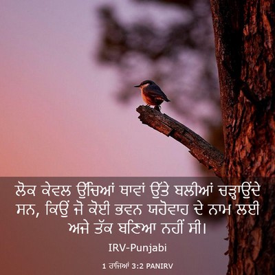 Picture 03 - 1 ਰਾਜਿਆਂ 3:2 PANIRV - ਲੋਕ ਕੇਵਲ ਉੱਚਿਆਂ - Bible Verse Picture