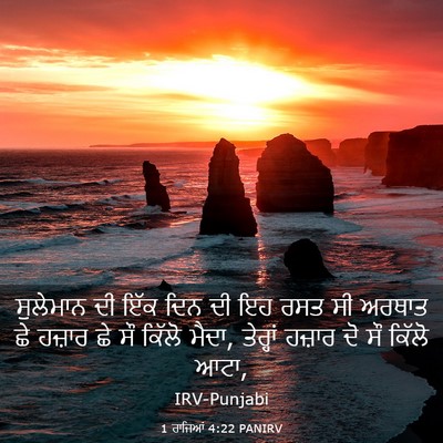 Picture 03 - 1 ਰਾਜਿਆਂ 4:22 PANIRV - ਸੁਲੇਮਾਨ ਦੀ ਇੱਕ ਦਿਨ - Bible Verse Picture