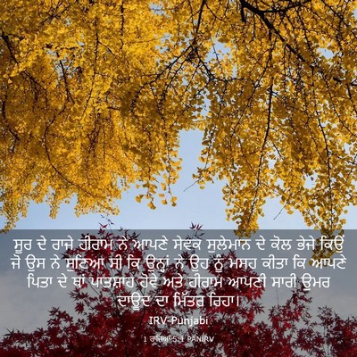 Picture 03 - 1 ਰਾਜਿਆਂ 5:1 PANIRV - ਸੂਰ ਦੇ ਰਾਜੇ ਹੀਰਾਮ - Bible Verse Picture