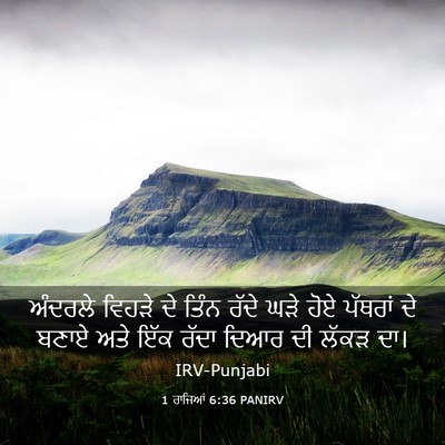 Picture 03 - 1 ਰਾਜਿਆਂ 6:36 PANIRV - ਅੰਦਰਲੇ ਵਿਹੜੇ ਦੇ - Bible Verse Picture