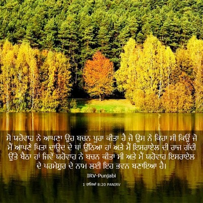 Picture 03 - 1 ਰਾਜਿਆਂ 8:20 PANIRV - ਸੋ ਯਹੋਵਾਹ ਨੇ ਆਪਣਾ - Bible Verse Picture