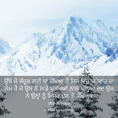 Picture 03 - 1 ਰਾਜਿਆਂ 8:21 PANIRV - ਉੱਥੇ ਮੈਂ ਸੰਦੂਕ ਲਈ - Bible Verse Picture