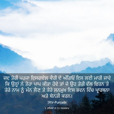 Picture 03 - 1 ਰਾਜਿਆਂ 8:33 PANIRV - ਜਦ ਤੇਰੀ ਪਰਜਾ - Bible Verse Picture