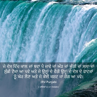 Picture 03 - 1 ਰਾਜਿਆਂ 8:37 PANIRV - ਜੇ ਦੇਸ ਵਿੱਚ ਕਾਲ ਜਾਂ - Bible Verse Picture