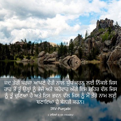 Picture 03 - 1 ਰਾਜਿਆਂ 8:44 PANIRV - ਜਦ ਤੇਰੀ ਪਰਜਾ ਆਪਣੇ - Bible Verse Picture